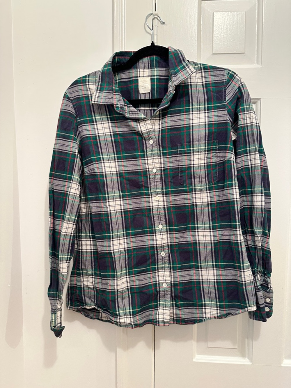 J.Crew Green & Blue Plaid Button-Down Women’s Shirt